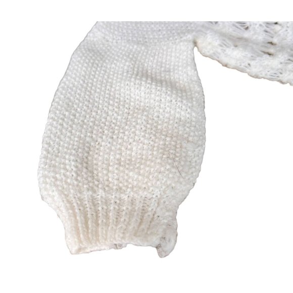 New Hand Crocheted Christening Infant Girl Buttons Long Sleeves Asymmetr… - Picture 6 of 12